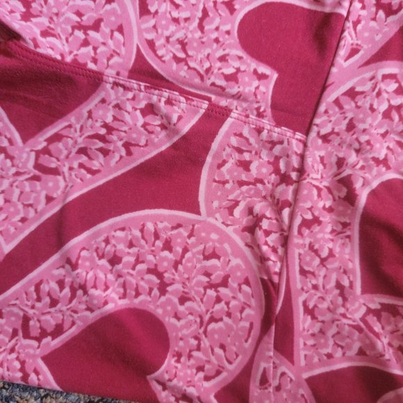 OS LuLaRoe Soft Stretchy Leggings Red Pink Heart Leggings One Size - Picture 3 of 9